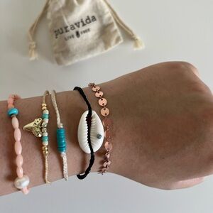 Pura Vida Bracelet Set with Shell and Beads